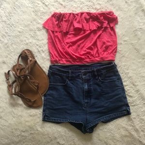 Kimchi Blue | Hot Pink Crop Tube Top